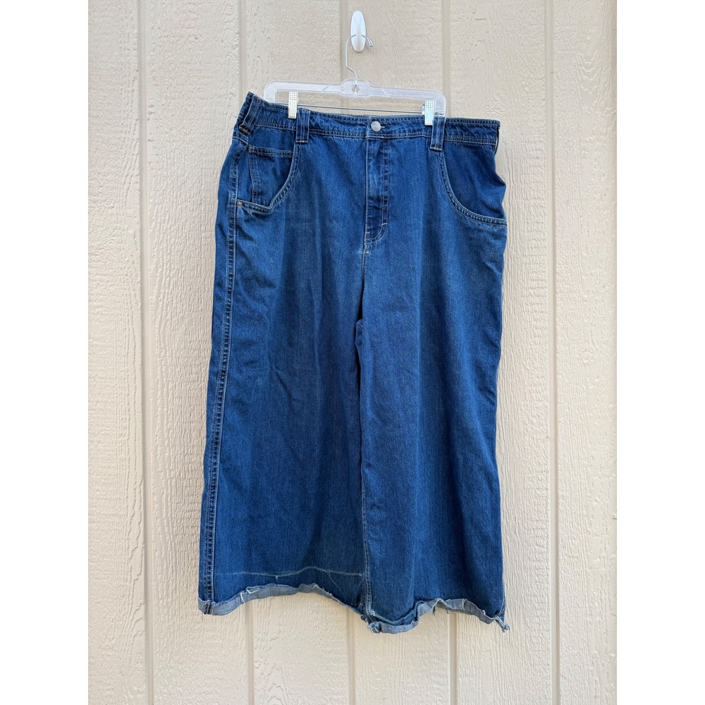 ALAB 44 Baggy Jeans Y2K Skater Rave Cotton Bunny Graphic Raw Hem
